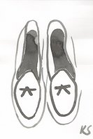© Kate Schelter LLC 2023 | BELGIAN SHOES WHITE BLACK PIPING by Kate Schelter
