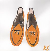 © Kate Schelter LLC 2023 | BELGIAN SHOES YELLOW BROWN PIPING by Kate Schelter