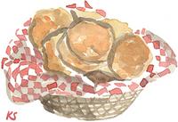 © Kate Schelter LLC 2023 | BISCUITS IN BASKET RED GINGHAM by Kate Schelter