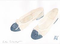 © Kate Schelter LLC 2024 | CHANEL BALLET FLATS TAN AND NAVY by Kate Schelter