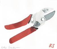 © Kate Schelter LLC 2022 | Gardening Shears Red handle by Kate Schelter