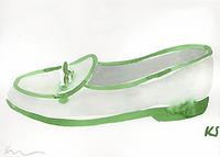 © Kate Schelter LLC 2022 | Green and White Belgian shoe by Kate Schelter