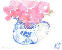 © Kate Schelter LLC 2022 | New dawn rose willow ware vase by Kate Schelter