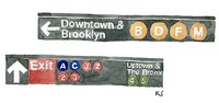 © Kate Schelter LLC 2023 | NYC SUBWAY SIGNS DOWNTOWN&BROOKLYN UPTOWN&THEBRONX by Kate Schelter