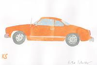 © Kate Schelter LLC 2023 | Orange VW Karmann Ghia by Kate Schelter