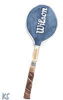 © Kate Schelter LLC 2023 | WILSON WOOD RACKET NAVY COVER by Kate Schelter