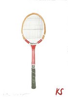 © Kate Schelter LLC 2024 | WILSON WOOD RACKET RED GRAPHICS by Kate Schelter