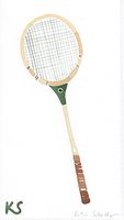 © Kate Schelter LLC 2022 | Wood Badminton racket green by Kate Schelter