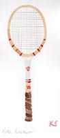 © Kate Schelter LLC 2022 | Wood Tennis Racket Red Wilson by Kate Schelter